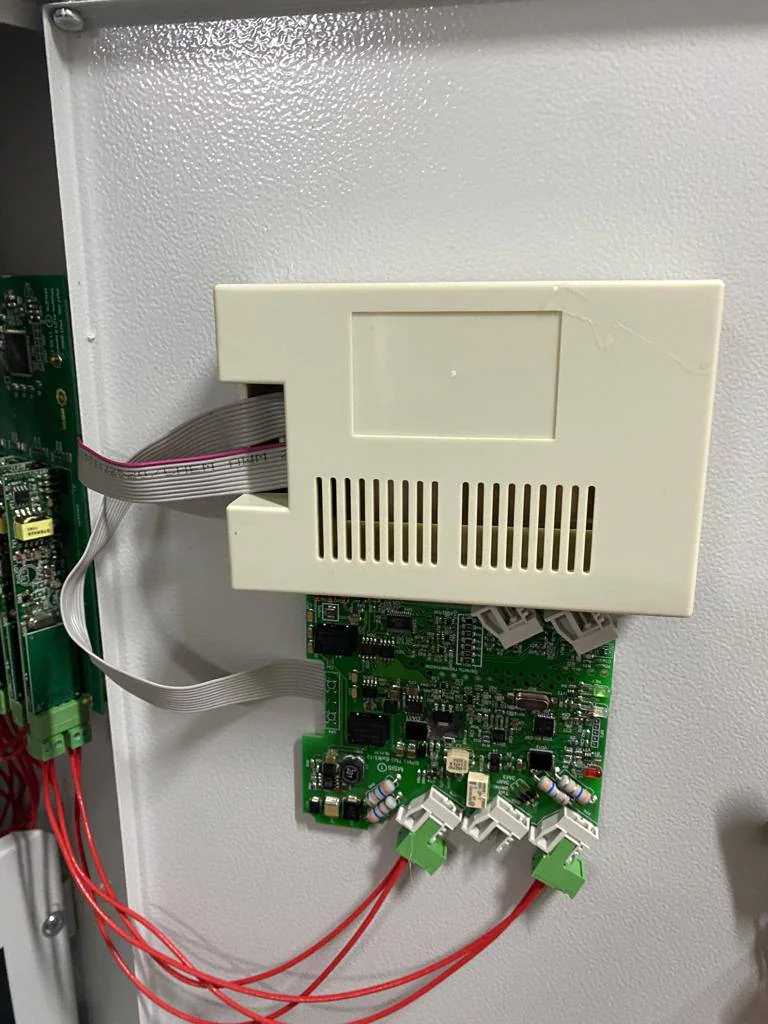 Display and interface module inside the server room monitoring controller cabinet